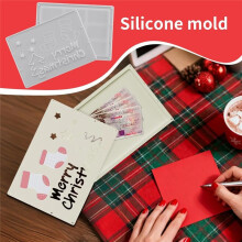 Silicone Money Holder Mold 2 Pieces Stencils Sock Christmas Money Envelope Mold for Plaster Resin Clay A