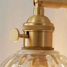 Applique Murale LED Vintage en Verre Ambré, Luminaire Décoratif D'Intérieur, Idéal pour un Bureau, un Restaurant ou un Loft, avec Interrupteur à