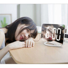 RéVeil à Vibration LED Multifonctionnel Double Charge USB Muet de Chevet Lumineux pour Sourds et Malentendants Snooze