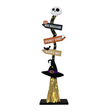 Halloween Glowing Witch Broom Home Outdoor Decoration Yard Props for Holiday Party Garden Spooky Glowing Decorative