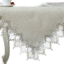 Table Runner 23.6 Inches Beige Embroidered Runner Lace Centerpiece for Dresser Tops, Dining Tables