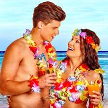 10-Pack Hawaiian Leis Flower Chain Tropical Flower Chain Perfekt VäLkommen Till Din Strand, Pool och Cocktailparty