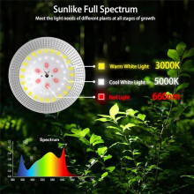 6 LED-Wachstumsleuchten für Außenbereich, Wasserdicht, Vollspektrum-Gewächshausleuchten für Pflanzen, 6,4 M, Verstellbarer EU-Stecker