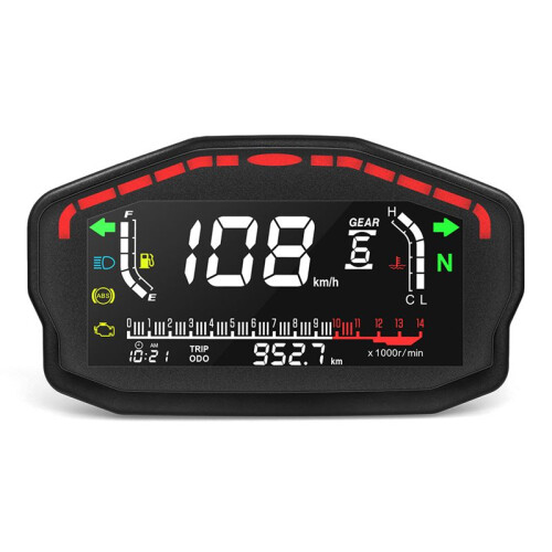 Motorcycle Digital Dash Digital Panel Universal LED LCD Speedometer Odometer 1,2,4 Cylinders