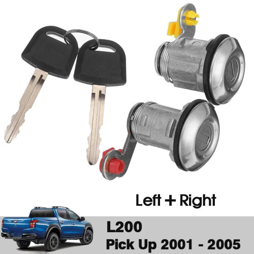 1 Set Front Left Right Door Lock  & Keys for  L200 Pick  2001 2002 2003 2004 2005 1