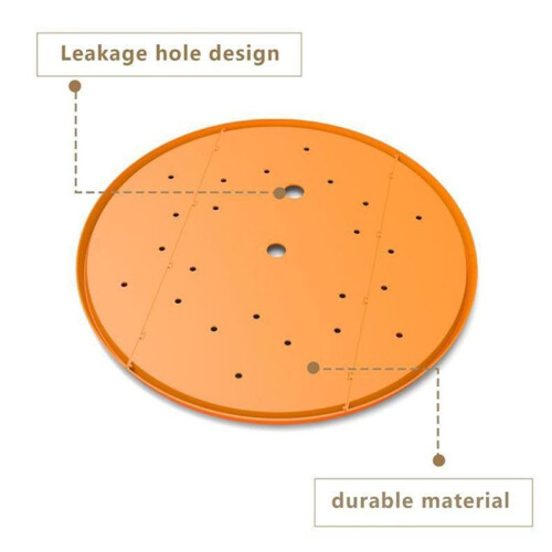 Round Planter Insert,13inch Orange Planter Insert, Plastic Disk with Drainage Holes for Place Inside Planter