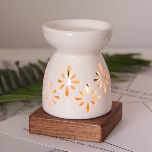 Ceramic Diffuser Candle Burner Ceramic Burning Essential Oils Diffusers Aromatic Lamp -Flower