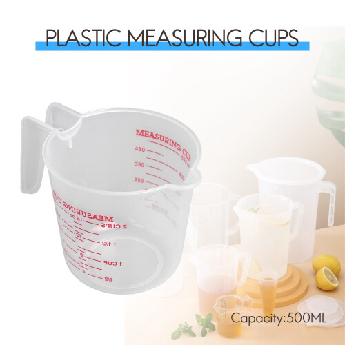 500ml Home Lab Measuring Jug Pitcher Plastic Handle Pour Spout Container