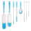 8pc Kitchen Cleaning Brush Set With Multi Head-blue and white 1