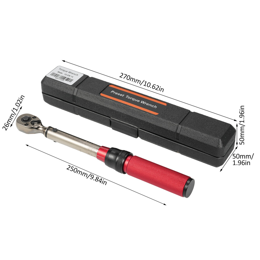 1/4-Inch Drive Click Torque Wrench 72-Tooth, 1-30N.m, Reversible 7891386471743