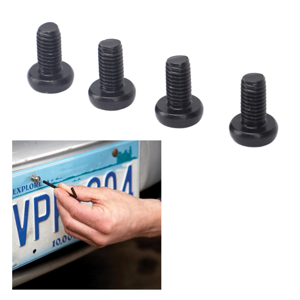 4Pcs Black Stainless Steel License Plate Screws For Model 3 & Y M5â0.8 X 12 3781386471901