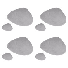 Waterdichte lederen placemat, hittebestendig,-lichtgrijs zilver