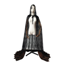 Long Hooded Cloak Cape for Women Lace Cape for Masquerade Ball Evening