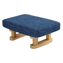 Rectangle Step Stool Footrest with Wooden Legs for Dining Bedroom Desk