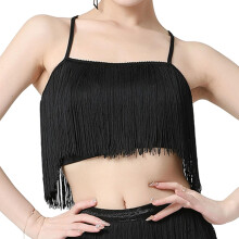 Women Tassels Fringe Dance Top Top for Club Dressing up Masquerade Bla