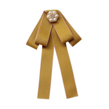 Ribbon Bow Brooch Pre Tied Bow Tie Fashion Necktie for Shirt Student U