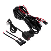 Motorcycle Two Lights Wiring Harness Kit Repair Parts Black Fog Light