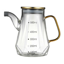 Glass Large Cooking Oil Bottle Oil and Vinegar Dispenser with Handle a