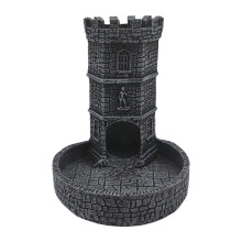 Castle Dice Tower with Tray Wall Carving Dice Rolling Tray for Birthda
