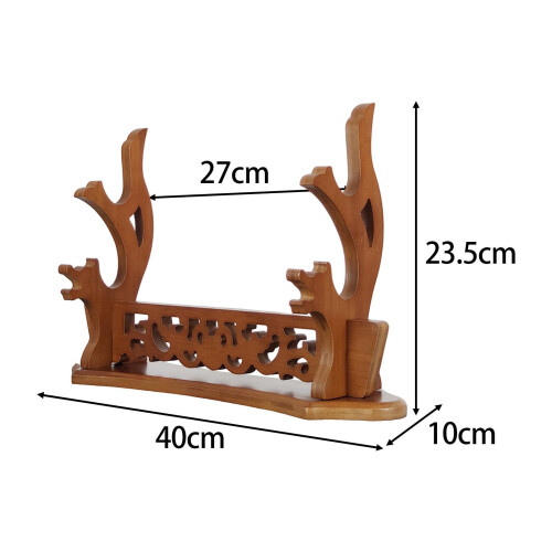 Martial Arts Solid Wood Sword Stand, Sword Display Stand 2 Layer 1