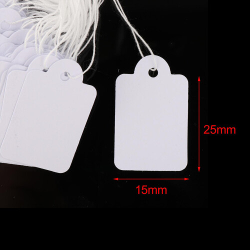 100 Pieces Paper Tags with String Attached Price Hanging Labels for Bi 1