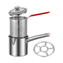 Stainless Steel Deep Fryer Pot Small Deep Fryer Pot for Picnic Frying
