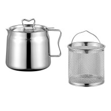 Stainless Steel Deep Fryer Pot Grease Keepers for Cooking Oils Storage