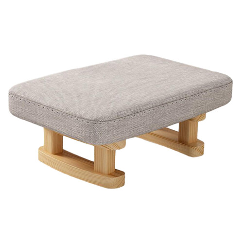 Rectangle Step Stool Footrest with Wooden Legs for Dining Bedroom Desk