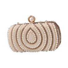 Evening Handbag Cocktail Lady Clutch Wallet Handbag with Chain Pearl H