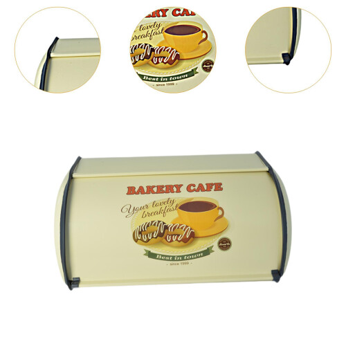 Metal Bread Box Portable Bread Storage Bread Container for Cafe Bakery 2