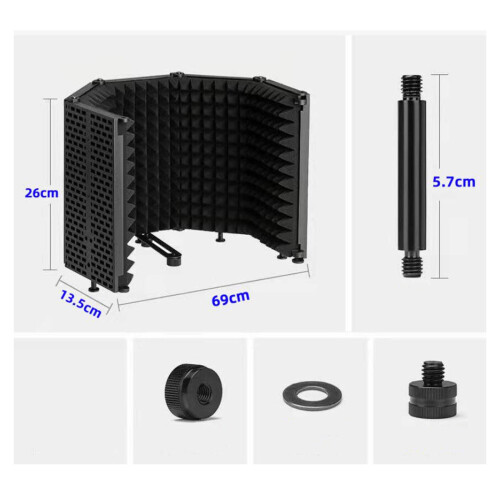 Microphone Isolation Shield Vocal Recording Panel for Podcasts Recordi 1