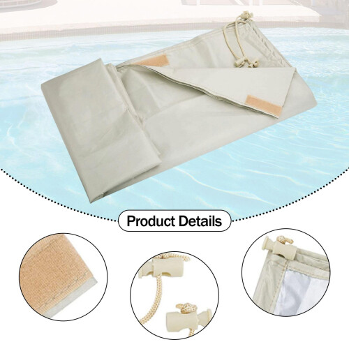 Swimming Pool Reel Protective Cover with Drawstring Tarp Solar Blanket 2