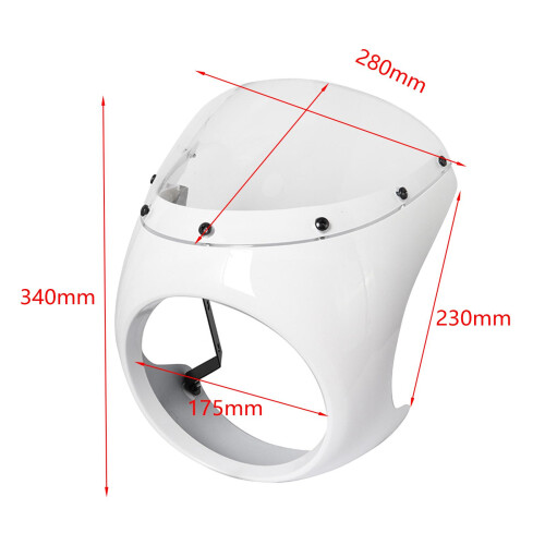 Headlight Fairing Screen Motorcycle Windshield for Motorbike White 1