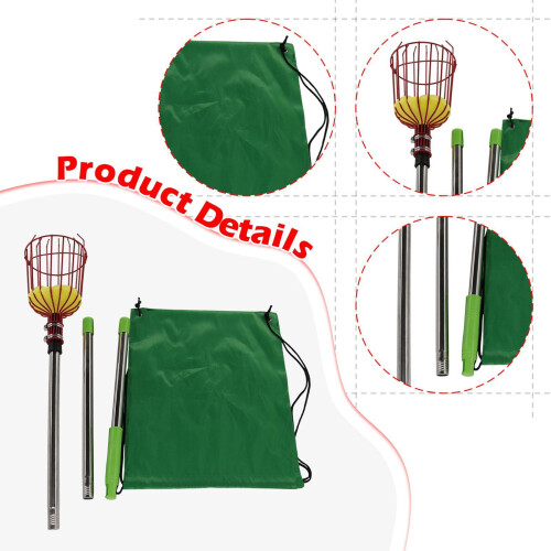 Fruit Picker Pole with Basket Portable Picking Pole for Avocado Mango 2