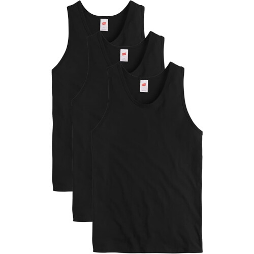 Hanes Men Tank Top 3-Pack (L) Black