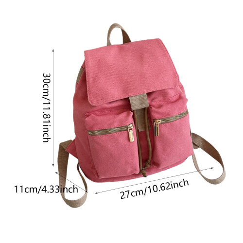 Canvas Backpack Minimalist for Teens Students for School Drawstring Ru 1