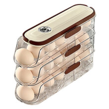 Automatic Rolling Large Capacity Egg Storage Refrigerator Storage Box Egg Fresh-Keeping Rack Household Kitchen Tools C