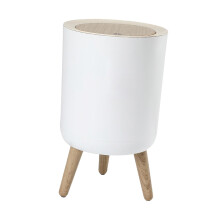 High Foot Dustbin with Press Cover Trash Can Bin Modern for Bedroom Ba