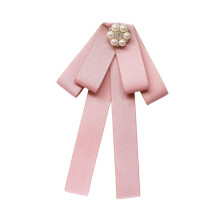 Ribbon Bow Brooch Pre Tied Bow Tie Fashion Necktie for Shirt Student U