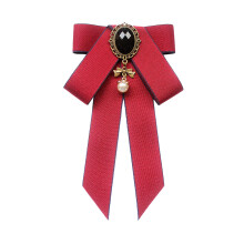 Ribbon Bow Brooch Pre Tied Bowknot Neck Tie Brooch Pin for Shirt Weddi