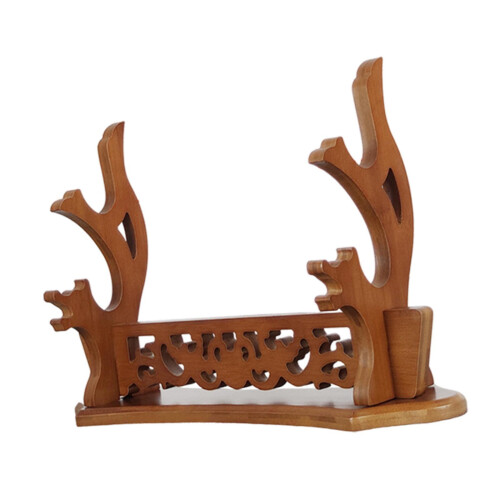 Martial Arts Solid Wood Sword Stand, Sword Display Stand 2 Layer