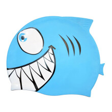 Shark Shaped Swimming Cap Bathing Cap for Children Short and Long Hair