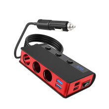 180W Car Charger Cigarette Lighter Splitter for Cars Suvs Trucks Black