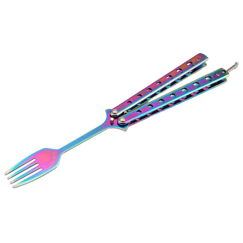 Butterfly Fork 9.06'' Portable Outdoor Tableware for Backpacking BBQ H