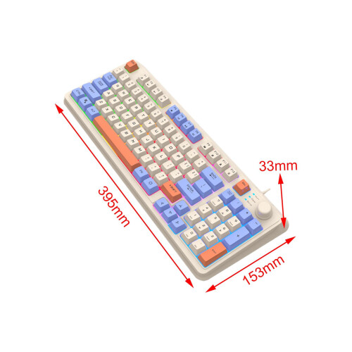 RGB Gaming Keyboard 94 Keys Compact USB Wired Keyboard for Windows PC 1