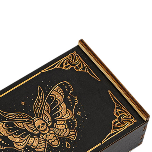 Wooden Tarot Box Sliding Gift Rectangular Collectible Decorative Trink 2