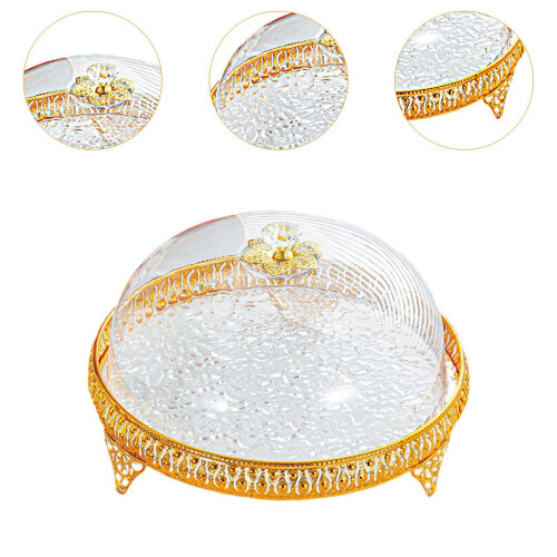 Covered Dessert Plate Decorative Snack Platter for Cheesecake Cheese C 2