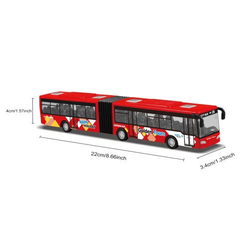 Pull Back Long Bus Model Alloy Alloy Pull Back Bus for Game Gifts Deco 1