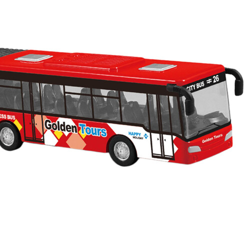 Pull Back Long Bus Model Alloy Alloy Pull Back Bus for Game Gifts Deco 2