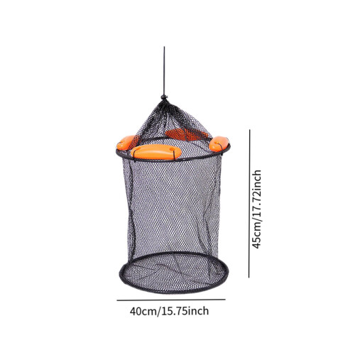 Float Fish Basket Drawstring Closure Heavy Duty Accessory Coated Mesh 1
